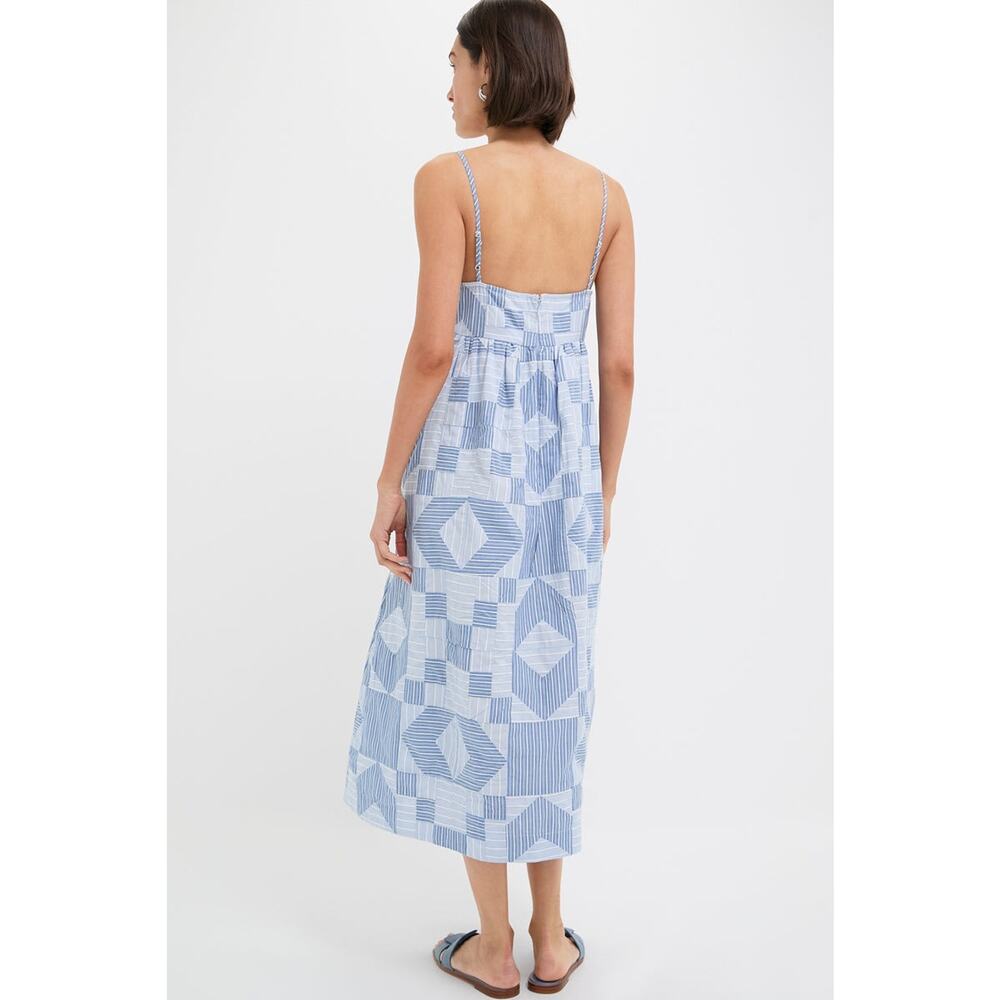 SEA NEW YORK Blue Helmi Striped Shirting Midi Dress Size 6 NWT - Picture 2 of 8